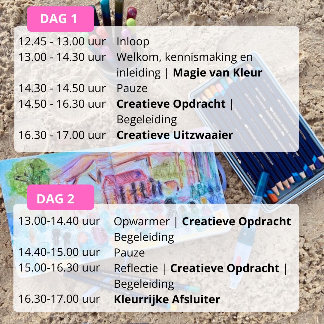 2026_Utrecht_Creatieve Retraite_Dagprogramma Programma 2-daagse Art Retreat Intuitief Tekenen