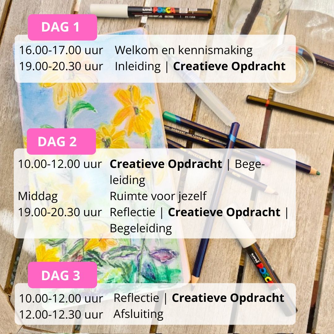 Intuitief Tekenen Vlieland Programma creatieve retraite